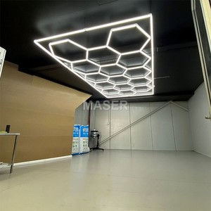 Su misura 15 griglia LED plafoniere nuovo Design esagonale per autosalone e officina di riparazione corpo lampada in alluminio - Product Image 5