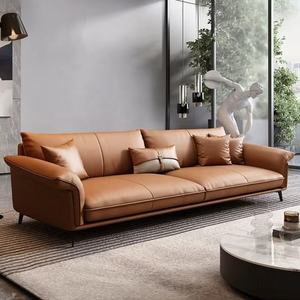 Customized Whole <strong>House</strong> <strong>Furniture</strong> Minimalism Sectional Sofa Living Room <strong>Furniture</strong> 3 4 Seat Luxury Leather Italian Sofa - Product Image 1
