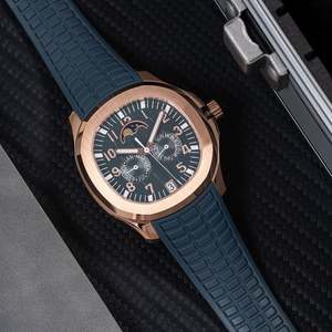 Reloj de Lujo para Hombre, Mecánico, Multifuncional, Fase Lunar, Automático, Correa de Caucho, Movimiento ETA de Alta Calidad, Acero Inoxidable - Product Image 2