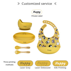 Vaisselle pour bébé, vente en gros, qualité alimentaire, séparateur sans BPA, ensemble d'alimentation pour enfants, bol à succion en Silicone pour bébé, <span class=keywords><strong>100</strong></span>% - Product Image 5