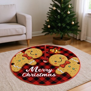 Falda para Árbol de Navidad de Poliéster con Estampado de Dibujos Animados, 90x90cm, Reutilizable, Suministros de Decoración Navideña al por Mayor - Product Image 3