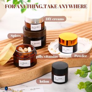 Pots en plastique écologiques 150g 250g 500g avec couvercle en bambou à vis, 8oz, ambrés dépolis, pour cosmétiques, beurre corporel, crème pour les yeux, lotion - Product Image 6