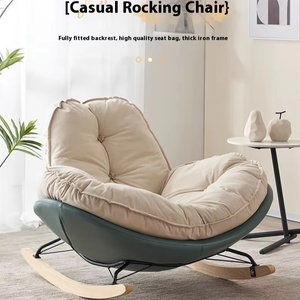 Cadeira de Balanço Moderna Estilo Nórdico com Design Confortável, Pode Ser Usada para Dormir, Material de Ferro para Sala de Estar, Quarto e Varanda - Product Image 1