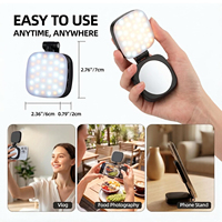 CF 36 LED CRI 95 5 couleurs, intensité réglable, rotation à 360°, inclinaison à 270°, support de téléphone à clipser, miroir de maquillage intégré, lumière magnétique pour selfie