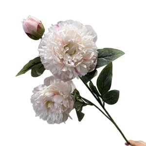 Bouquet de pivoines artificielles Secret Garden, 3 têtes, blanc et rose, décoration de mariage, art floral pour la maison - Product Image 5