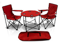 Ensemble table et chaises de camping personnalisé pour extérieur, léger et portable, avec repas pliant en métal pour la plage, le pique-nique et le voyage