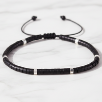 Pulsera Elástica Ajustable de Aleación con Cuentas de Turquesa Bohemia de 2x4mm, Gema Tibetana Delicada para Mujer, Venta al por Mayor