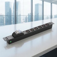 Bloc de distribution d'alimentation (PDU) LE IEC C13 avec interrupteur, 19 pouces, en alliage d'aluminium, 220V 10A, pour armoire réseau, 6/8 prises, LE ou OEM
