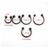 16G Septum Hidung Baja Bedah Anting-Anting Hoop Tapal Kuda Alis Tragus Lip Piercing Ring Balls 6-12mm Produk Tindik Badan