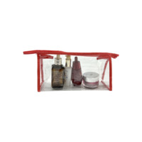 Pochette de rangement portable en PVC pour maquillage, motif lettres, personnalisable avec fermeture éclair, pour l'organisation de voyage, trousse à cosmétiques