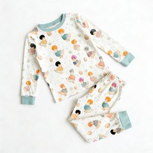 Set di <span class=keywords><strong>Abbigliamento</strong></span> per Bambine con Pantaloni e Maglietta in Cotone Stampato Casual Joggers Manica Lunga Ultimi Modelli Primavera 2026 - Product Image 1