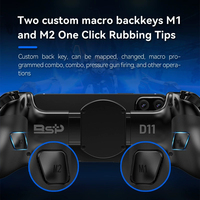 Manette de Jeu Téléscopique L BSP-D11 avec Lumière RGB, Manette Extensible pour Téléphone, Gyroscope 6 Axes et Vibration pour Android IOS Switch