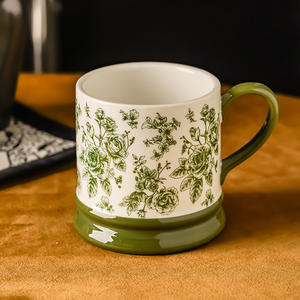 Mug en céramique simple style INS, tasse créative pour couple, tasse à lait et à café avec logo - Product Image 4