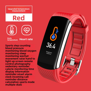 Relógio Inteligente de Pulso C6T em Plástico com Monitoramento de Temperatura Corporal, Pressão Arterial, Frequência Cardíaca, Notificações, Monitoramento de Sono e Pedômetro - Product Image 2