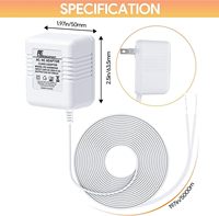 Transformateur de sonnette 24V CA, adaptateur avec câble C de 5m, alimentation sans courant de sortie, compatible Ring Nest Hello Wyze Eufy Video