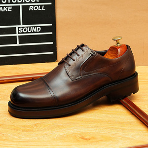 Zapatos Casuales Cuadrados de Diseño Original para Hombre, Mocasines Oxford con Cordones, Parte Superior de Cuero, Ligeros, Transpirables, Antideslizantes, para Exteriores - Product Image 5