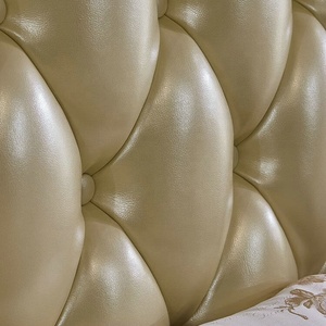 Khung giường da hoàng gia sang trọng khung trắng Châu Âu phong cách Pháp đồ nội thất phòng ngủ cổ - Product Image 4