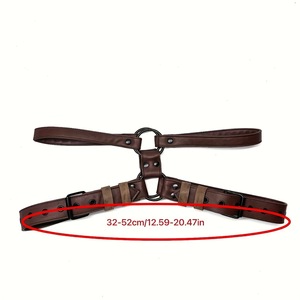 Men <b>Leather</b> Body Restraint Straps Brown Adjustable Bondage <b>Harness</b> For Adults Spring 2025 M-266 - Product Image 4