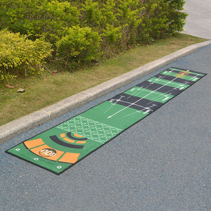 Tappetino da <span class=keywords><strong>Golf</strong></span> per Putting - Tappeto da Allenamento Portatile per Interni/Esterni con Guide per l'Allineamento in Nylon/Poliammide (50x300cm) per Casa - Product Image 1