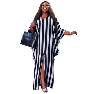 Frsky — <span class=keywords><strong>robe</strong></span> ample sexy à rayures irrégulières pour femmes, grande <span class=keywords><strong>taille</strong></span> 4XL, nouvelle collection 2022, R13811S - Product Image 1