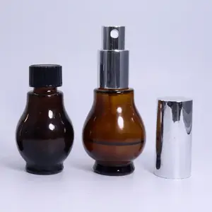 Avertan 10ml 30ml 50ml 100ml kabak şekli boş sprey cam amber hidrolat cam parfüm şişesi sprey ile