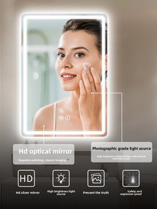 <span class=keywords><strong>Miroir</strong></span> <span class=keywords><strong>de</strong></span> maquillage lumineux rectangulaire mural intelligent en verre anti-buée, style ferme moderne personnalisé - Product Image 2