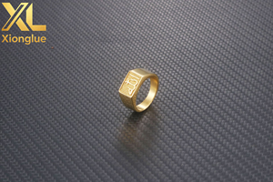 Bagues religieuses unisexes en acier inoxydable plaqué or 18 carats en gros - Product Image 3
