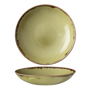 จานเซรามิกตกแต่งลาย Dudden Harvest Green Plate Coupe ทำมือ ขนาด 24.8 ซม. อุปกรณ์ร้านอาหาร ภาชนะสำหรับจัดเลี้ยง ขายส่ง - Product Image 1