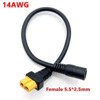 1 pièce Câble d'alimentation 10A ultra-souple avec connecteur XT60 mâle-femelle vers DC 5525/DC5521 pour la réparation sur site de multicoptères de vol