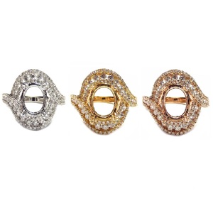 แหวนแต่งงานอินเทรนด์แหวนเพชรสีทองขาวบริสุทธิ์18K ประดับเพชร - Product Image 4