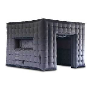 Tienda de campaña inflable para club nocturno, luz Led de 8x8 con techo de Cubo Doble, color negro - Product Image 1