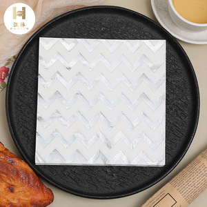 Hanlin White Square Paper Napkins 330mm Three-layer Disposable For Wedding High-end Hotels Restaurants - Product Image 1