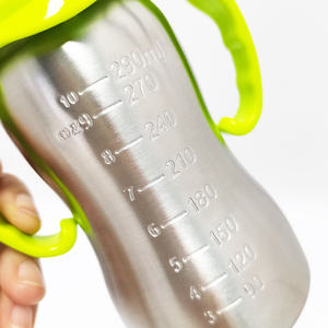 Biberons en acier inoxydable 304 faciles à prendre 10oz col large capacité de 290ml lait en métal et biberon à débit de mamelon juteux - Product Image 5