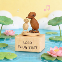 Boîte à musique en bois artisanale en forme de canard, nouveau style, 18 mélodies, jouet pour enfants, cadeau en gros