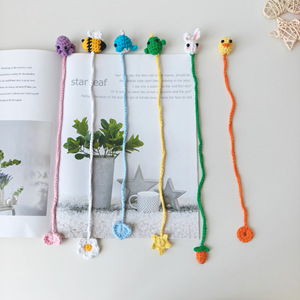 Perlengkapan Pembuat Penanda Buku Rajut Crochet untuk Pemula, <span class=keywords><strong>Set</strong></span> Benang Katun, Penanda Buku Hewan Buatan Tangan, Perlengkapan Kerajinan Rajut DIY untuk Dewasa - Product Image 3