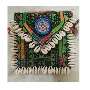 Jaipur Online Boho Vintage Banjara bolso de mano sobre patrón de tela con decoración de cuentas para fiesta y noche de boda - Product Image 6