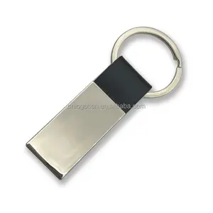 Custom Logo Embossed Leather Keyring Engraved Key Chain Mini Card Holder Leather Keychain