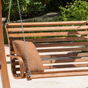 Legno duro Patio giardino esterno 4ft portico altalena, 2 posti con supporto, naturale