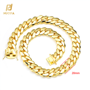 Collier chaîne cubaine NUOYA Hip Hop, plaqué or 18 carats, en <span class=keywords><strong>argent</strong></span> sterling 925, lisse et épais, pour hommes et femmes - Product Image 6
