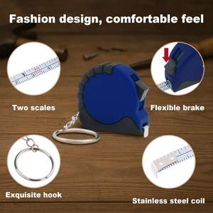 Ranguo Mini mètre ruban porte-clés 1M/39 pouces avec logo personnalisé, 4 couleurs, double échelle, en acier inoxydable, portable, sérigraphié, promotionnel - Product Image 6