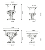 Vase cylindrique en verre transparent de luxe en gros pour la décoration de la maison, cadeaux de Noël et de mariage
