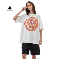T-shirt unisexe surdimensionné en coton épais 100 %, style ample, personnalisable par le fabricant, impression streetwear