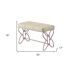 Panca imbottita in ecopelle HMS 32 \ "bianco e viola per mobili da soggiorno - Product Image 4