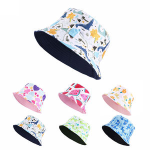 Été Printemps Soleil Fille Garçon Enfant Bébé 54cm Mignon Imprimé Double Côtés Casquette Cartoon Panama Fisherman Hats Children Bucket Hat - Product Image 1