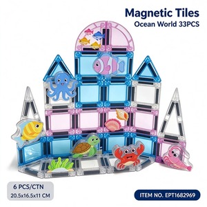 EPT Castello delle Principesse Dinosauro Oceano Foresta 31-33 Pezzi Piastrelle Magnetiche Blocchi da Costruzione Giocattoli Educativi STEM per Bambini - Product Image 2