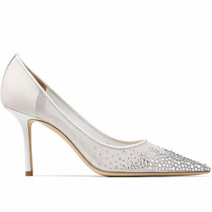 Personalizza logo privato cuspide all'ingrosso perfetta bella moda fatta a mano elegante strass scarpa da <span class=keywords><strong>sposa</strong></span> bianca per la <span class=keywords><strong>sposa</strong></span> - Product Image 5