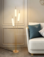 Lampe sur pied moderne en acrylique couleur laiton métallique, lampe LED bon marché, décoration élégante, aluminium, plastique, contemporain, nordique, lumière 80