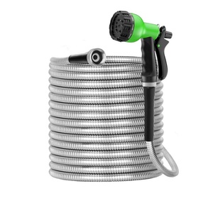 Tuyau d'arrosage de jardin extensible et rétractable en polyester, léger, flexible, de 50 mètres, pour réparation de tuyaux - Product Image 1