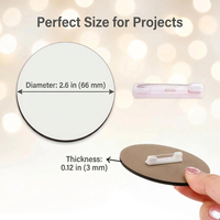 Badges nominatifs ronds personnalisés FastSub MDF de 3 pouces pour sublimation, badges d'identification pour serveurs
