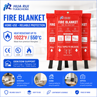 Couverture anti-feu murale en fibre de verre pour usage domestique et en cuisine, avec bandes de déclenchement rapide, emballage OEM et marque privée